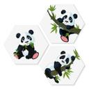 Hexagone - alu-Dibond Pandas ludiques - lot de 3