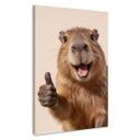 Tableau sur toile Happy Capybara avec pouce en l'air