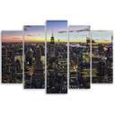Lærredstryk 5 stykker, New York Skyline City