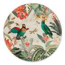 Vægcirkel Eksotisk jungle med papegøjer - UN Designs – print på aluminium (Alu-Dibond)
