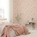Papel pintado no tejido de color beige hojas aspecto naturaleza floral 