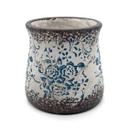 Vintage Pflanzentopf Beton mit Blumenmuster 14,5x14,5 cm