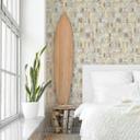 Papel pintado no tejido de color gris blanco amarillo formas modernas gráfico geométrico 