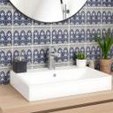 Azulejos Adhesivos Flores de Savar - Azul y blanco - Lote de 12