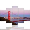 Lærredstryk 5 styk, Golden Gate Bridge