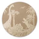 Cuadro de madera Dinosaurio en la jungla salvaje - Marrón - Kikki Belle - Redondo
