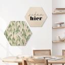 Sekskantet træ Grene med grønne blade - UN Designs