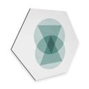 Hexagone - Alu-Dibond Nouveauprints - Cercles et triangles aqua