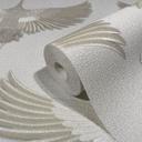 Grafisk tapet, non-woven tapet Kumano hvid, beige