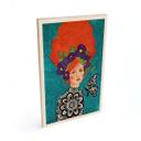 Cuadro de madera mariposa mujer con corona de flores - Hülya