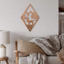 Decoración en madera en forma de diamante - caoba