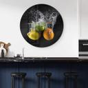 Tableau sur verre rond Mogyorosi - Des éclats fruités d'agrumes
