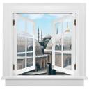 3D Wallsticker vinduesplads - Over tagene i Istanbul
