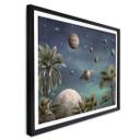 Póster infantil Kikki Belle - Mundo de fantasía tropical con planetas y palmeras