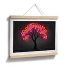 Póster con aspecto de neón | Árbol con corazones rojos - Mielu