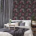A.S. Creation blomstret tapet i lilla og sort blomstret tapet i mat non-woven tapet