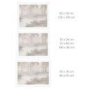 Poster Bos bij het meer in mist in beige - Ms Tiff