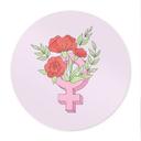 Plakat Venus-tegn med blomster - Rund
