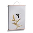 Plakat - Orara Studio - Hummingbird and Flower - gold plant
