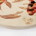 Cuadro de madera de dos koi en un estanque - SpaceFrog Designs - Redondo