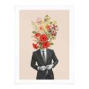 Póster hombre en traje con flores silvestres - Frida Floral Studio