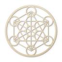 Trædekoration Poplar - Metatron Cube - Rund