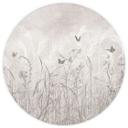 Fotobehang wilde bloemenweide met vlinders in Scandinavisch design - Ms Tiff - rond - zelfklevend/ni