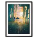 Póster Bosque mágico al atardecer - SpaceFrog Designs