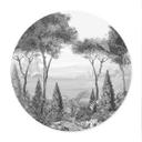 Poster Idyllisch plantenlandschap - Ms Tiff - Rond