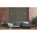 Livingwalls Fleecetapet, Metropolitan Stories Art Deco Ava New York, Metallic, Sort