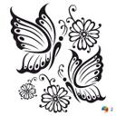 Sticker mural - Vrille de fleurs 8 (bicolore)