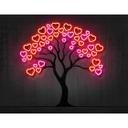 Fotomural Árbol con corazones rojos | Neon Art - Mielu