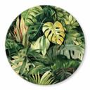 Glasbillede - Jungleplanter - Jaszke - Rund