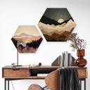 Hexagone - Bois SpaceFrog Designs - Étoiles d'or