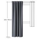 Homing Samtvorhang mit verdeckten Schlaufen Velia grau -  2,45 x 1,4 m