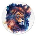 Vægcirkel Heine - Strong Lion – print på aluminium (Alu-Dibond)