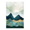 Póster de tela Paisaje soleado en azul y dorado - SpaceFrog Designs