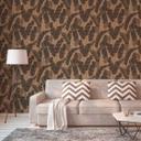 Papel pintado Hoja beige claro brillante negro - papel pintado motivo floral plantas