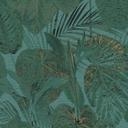 jungletapet tone i tone blågrøn - non-woven tapet blomstret med blade