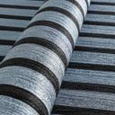 Metallic blå non-woven tapet med sort skandinavisk akustisk træpanel look luksus tapet