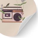 Retro Radio blomster Wallsticker - Frida Floral Studio - Rund