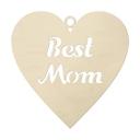 Decoración en madera de álamo - Best Mum Heart