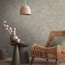 Papel pintado de cobre no tejido ligero aspecto óxido brillante aspecto yeso industrial metálico