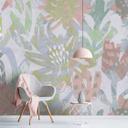 Abstrakt blomstertapet i pastelfarver - non-woven tapet med blomstermønster
