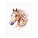 Póster Caballo boho con crin de flores | Retrato de caballo para la habitación de los niños