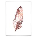 Plakat - Origami Fjer - Rosegold-optik