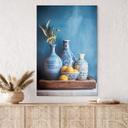 Fototapet Stilleben med vaser og citroner - Treechild – print på aluminium (Alu-Dibond)