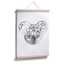 Plakat - Origami Koala - Sølveffekt