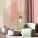 Geometrisk fototapet i pastelfarver - 3D non-woven tapet