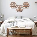 Decoración en madera caoba - Flores en hexágono - Bloom Wildly